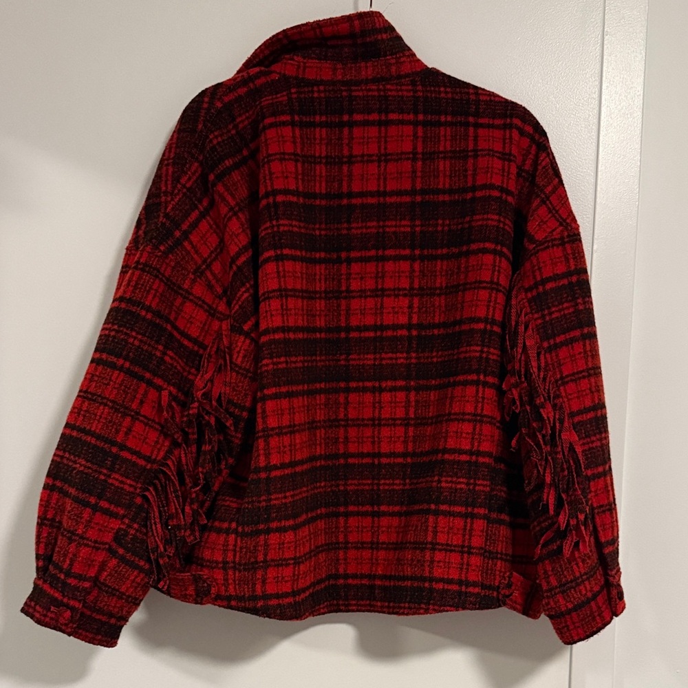 Plaid Red Women's Jacket - Picture 2 of 4